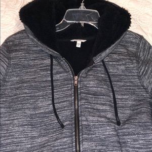 Grey and Black Zip-Up Jacket